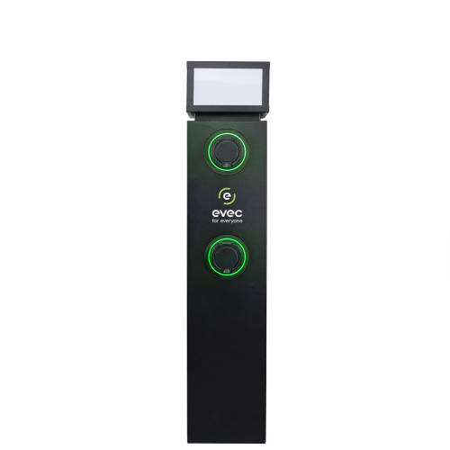 22kW Dual Socket Pedestal EV Charger, Type 1 & Type 2, Single Phase, Untethered - EDP02