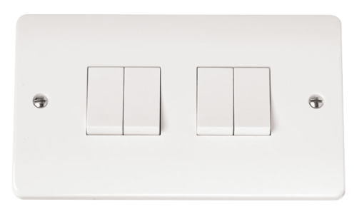 CMA019 Click Mode 4 Gang 2 Way Plate Switch