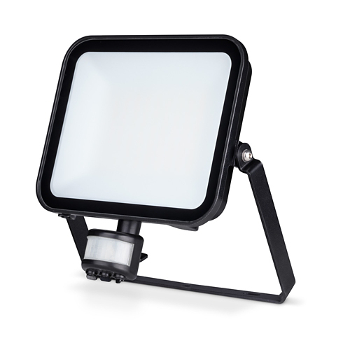 JC091024 Niteflood LED Floodlight 50W IP65 3000K / 4000K / 5700K CCT Black +PIR